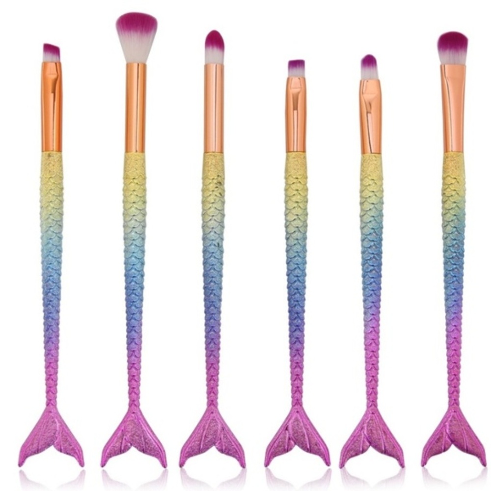 6 Piece Mermaid Fishtail Brush Set